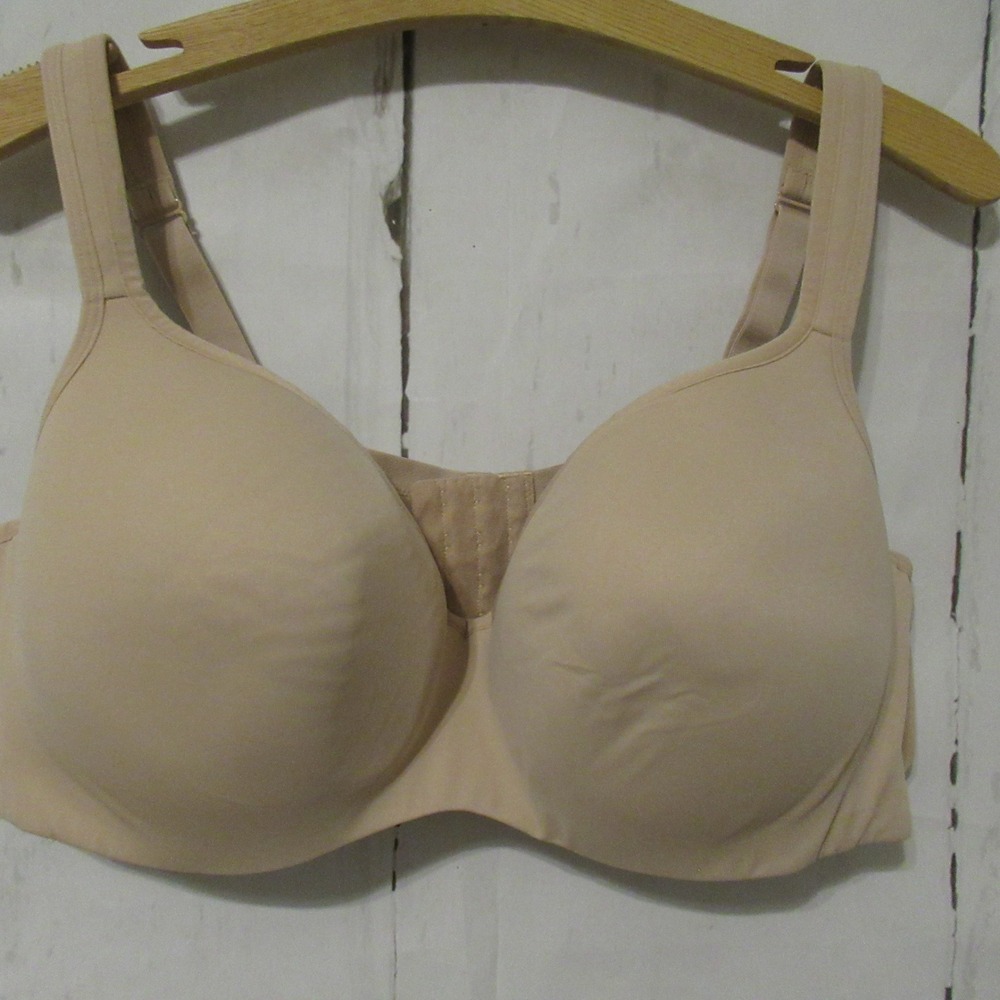 Cacique Bra 46C Beige Lightly Lined Smooth Balconette Underwire Plus Size